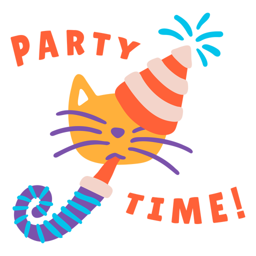 Party Time Schriftzug Geburtstag PNG-Design