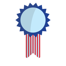 Patriotic award ribbon element PNG Design