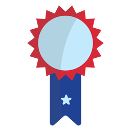 Elemento de cinta de roseta patriótica Diseño PNG