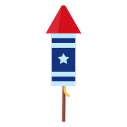 Patriotic star firework rocket element PNG Design