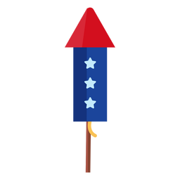 Elemento de cohete de fuegos artificiales de estrellas patrióticas Diseño PNG