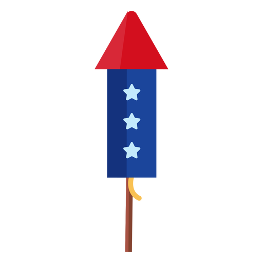 Elemento de foguete de fogos de artifício com estrelas patrióticas Desenho PNG