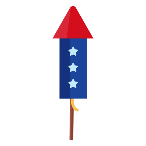 Patriotic stars firework rocket element PNG Design
