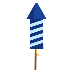 Patriotic striped firework rocket element PNG Design