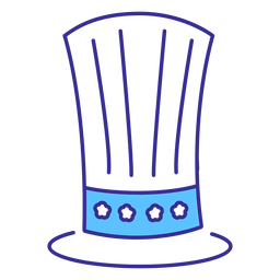 Patriotic top hat stroke element PNG Design