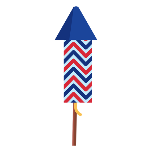 Patriotic zigzag firework rocket element PNG Design