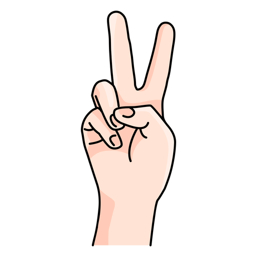 Dibujos animados de signo de mano de paz