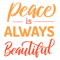 Paz é sempre letras bonitas Desenho PNG