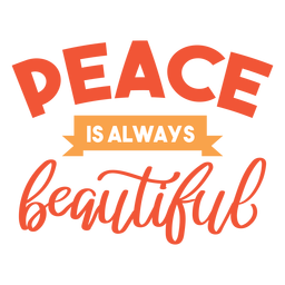 La paz es hermosa letra Diseño PNG