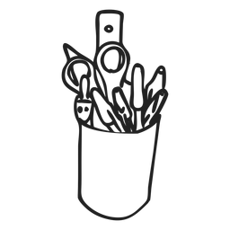 Doodle de taza de lápiz Diseño PNG