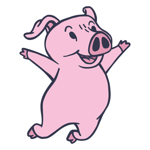 Desenho de porco pulando Desenho PNG