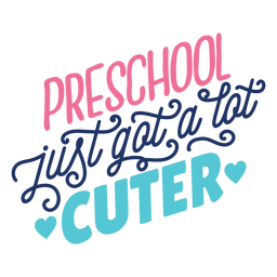 El preescolar tiene un diseño de letras más lindo Diseño PNG