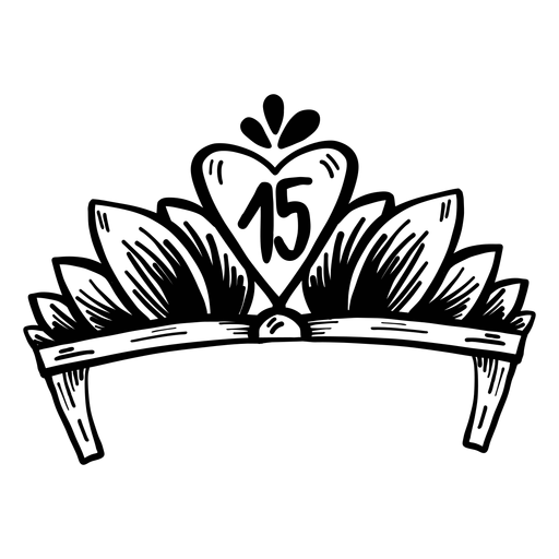 Quinceanera 15 crown stroke - Transparent PNG & SVG vector ...