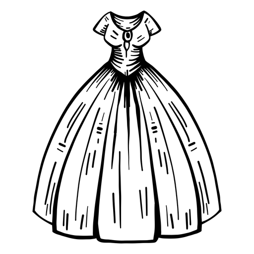 Vestido de quinceañera dibujado a mano - Descargar PNG/SVG transparente