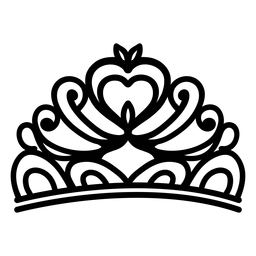 Icono de corona de corazón de quinceañera Diseño PNG