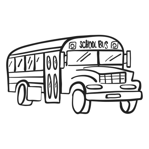 Doodle de autobús escolar Diseño PNG