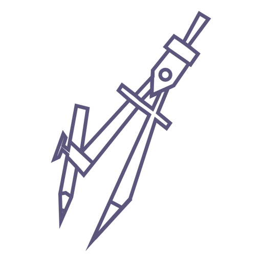 Icono de trazo de brújulas escolares Diseño PNG