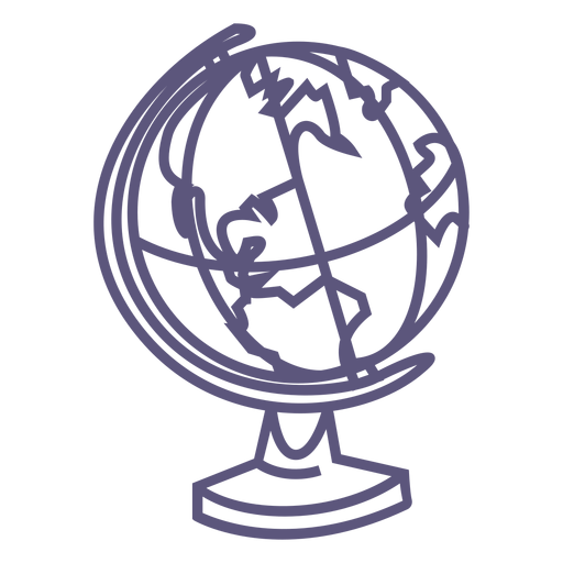 Ícone de traço do globo escolar Desenho PNG
