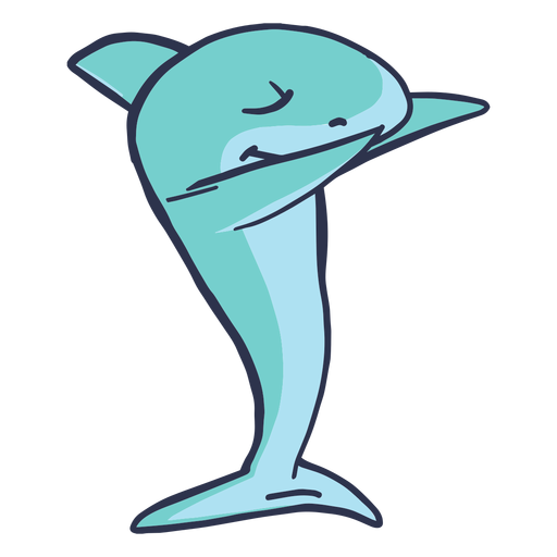 Shark doing gymnastics cartoon PNG Design