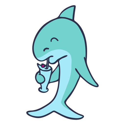 Download Shark drinking shake cartoon - Transparent PNG & SVG ...