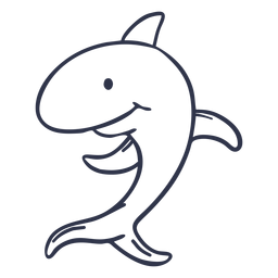 Desenho de traçado de tubarão correndo Desenho PNG