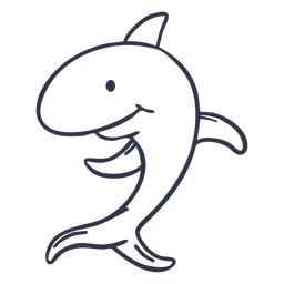 Shark running stroke cartoon PNG Design Transparent PNG