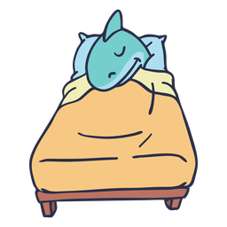 Desenho de tubarão dormindo na cama Desenho PNG