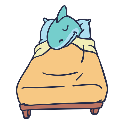 Hai der im Bett Cartoon schläft PNG-Design