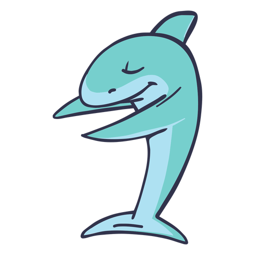 Shark warming up cartoon PNG Design