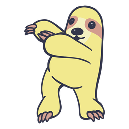 Desenho animado de preguiça fazendo ginástica Desenho PNG