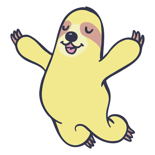 Sloth free falling cartoon PNG Design