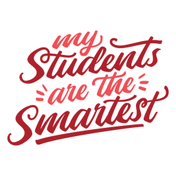 Design de letras dos alunos mais espertos Desenho PNG