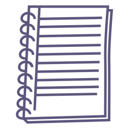 Ícone de traço de caderno espiral Transparent PNG