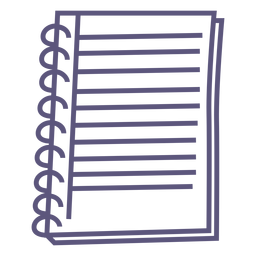 Icono de trazo de cuaderno de espiral Diseño PNG