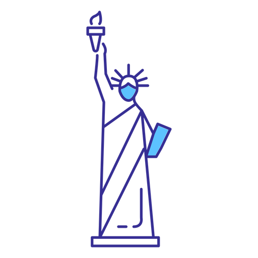Statue of liberty stroke element PNG Design