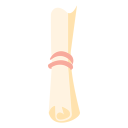 Ícone plano de papel pergaminho amarrado Desenho PNG