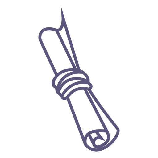 Tied scroll paper stroke icon PNG Design