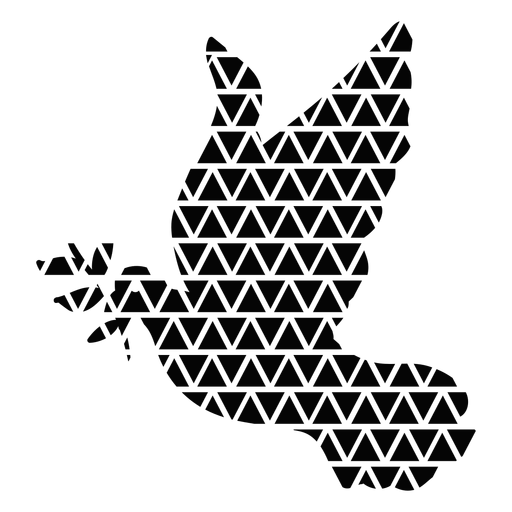 Silueta de paloma de formas triangulares
