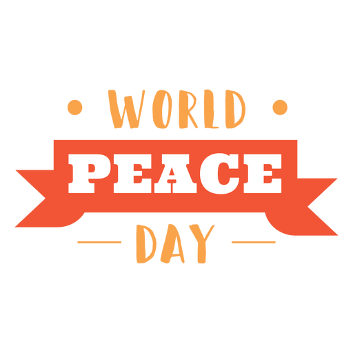 World peace day lettering