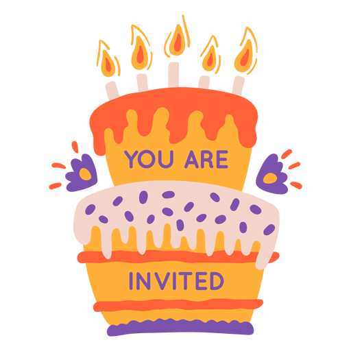 You are invited cake lettering PNG Design