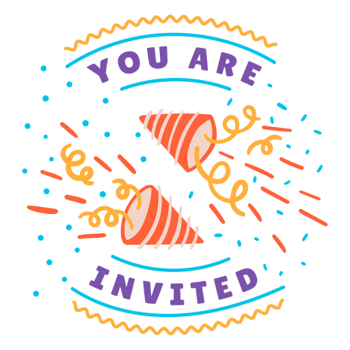 You are invited lettering birthday PNG Design