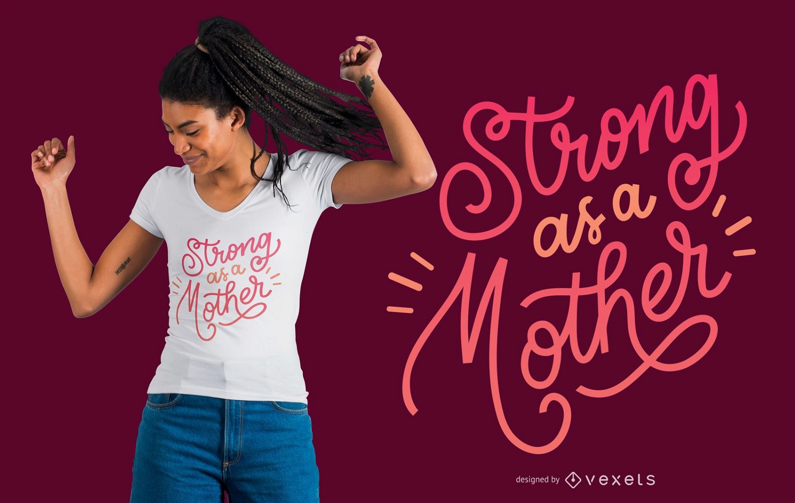 Design forte de camisetas com letras para mães