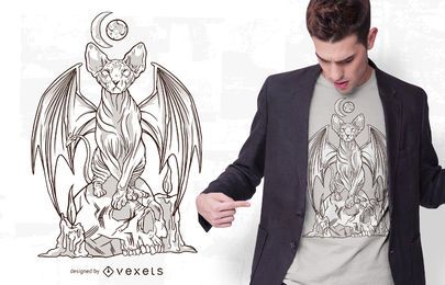 Böse Katze Illustration T-Shirt Design