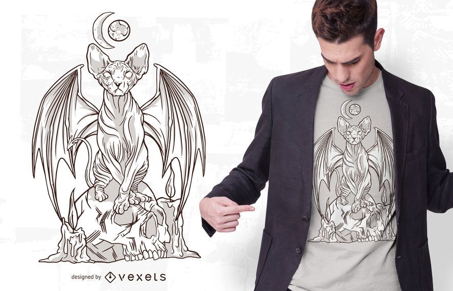 Diseño de camiseta Evil Cat Illustration Diseño de camiseta Evil Cat Illustration