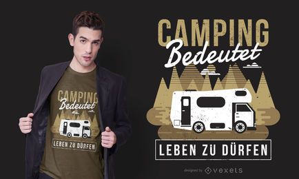 Design de t-shirt de texto alemão de caravana de acampamento Design de t-shirt de texto alemão de caravana de acampamento