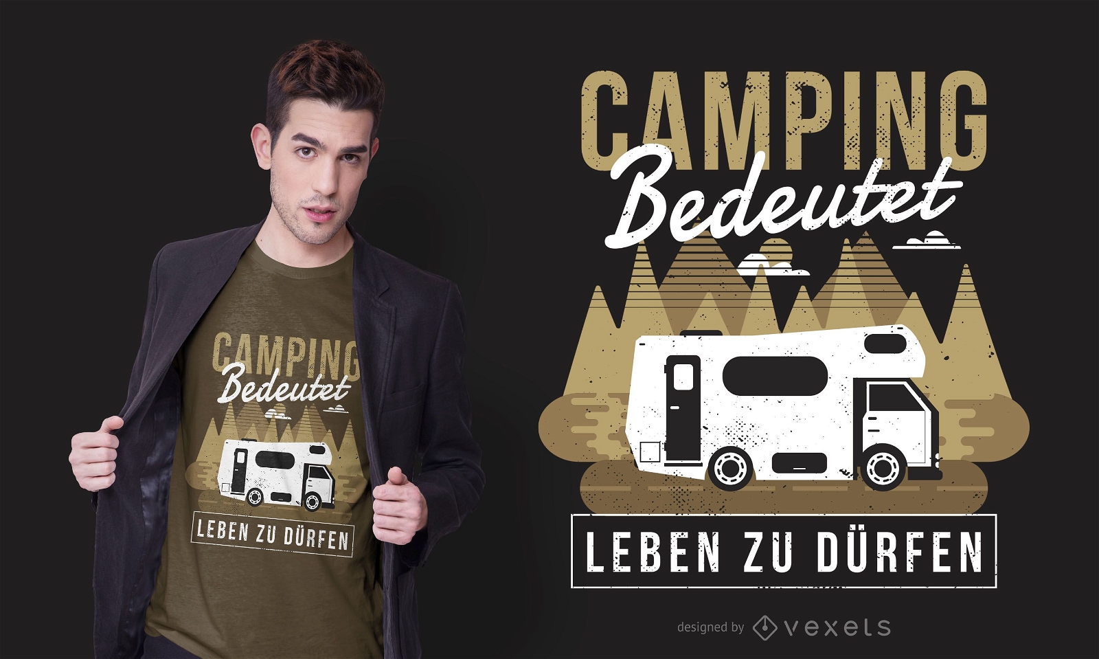 Camping Caravan Deutscher Text T-Shirt Design