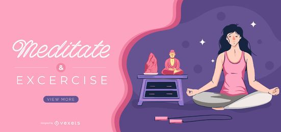 Plantilla de control deslizante Meditar y hacer ejercicio Plantilla de control deslizante Meditar y hacer ejercicio
