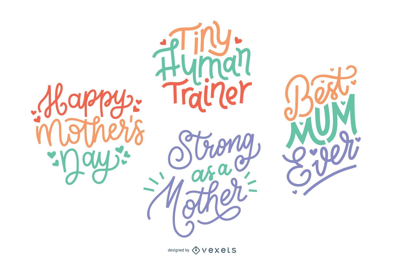 Conjunto de letras do dia das mães