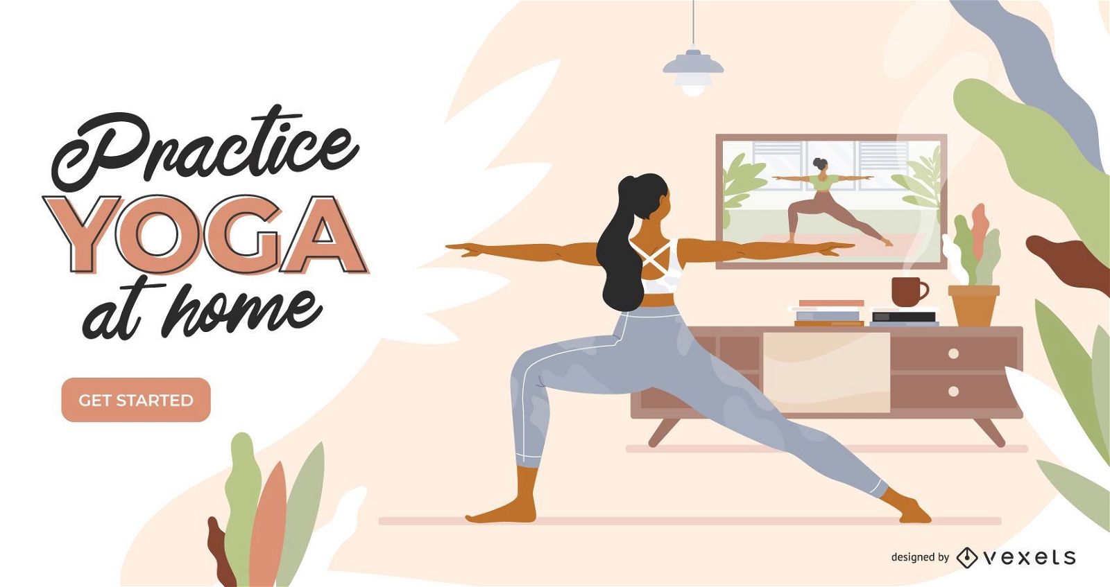 Yoga zu Hause Slider Vorlage