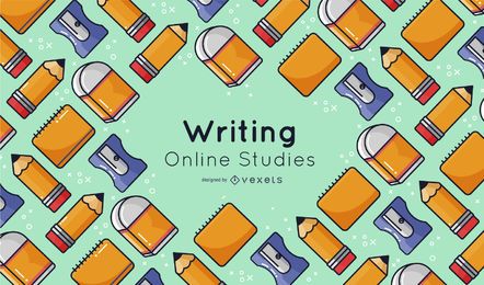 Writing Elements Online Studies Cover Design Vector Download